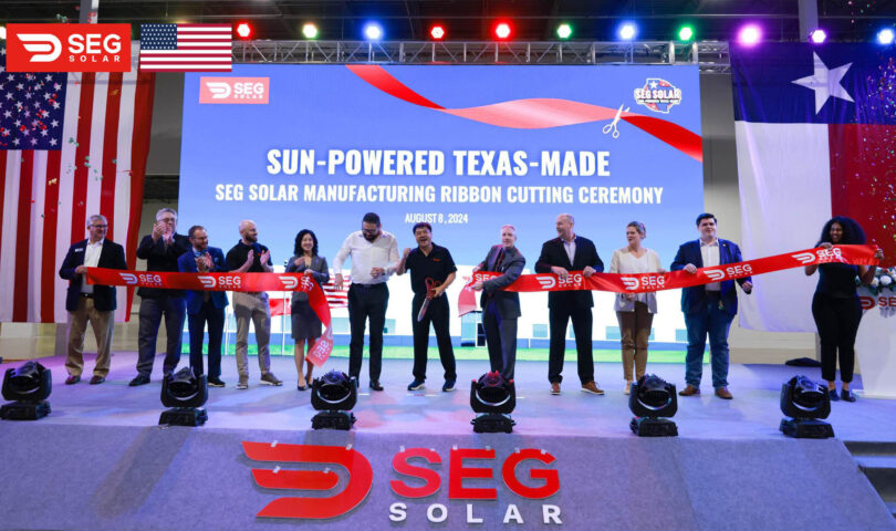 SEG Sun Inaugurates Houston Module Plant and Rolls Out First Module