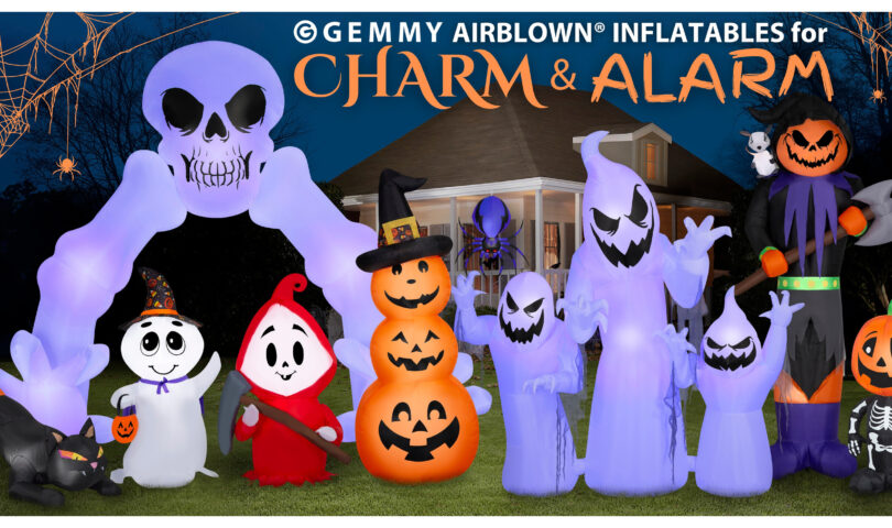 Kick Up the Fright Factor or Enchant with Cute Inflatable Characters at The Home Depot