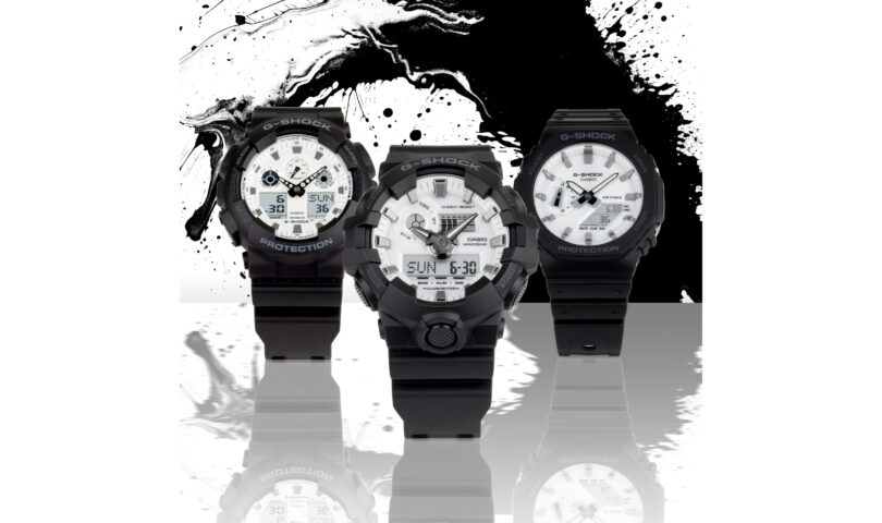 G-SHOCK Unveils Black and White Collection Featuring Striking Color Scheme