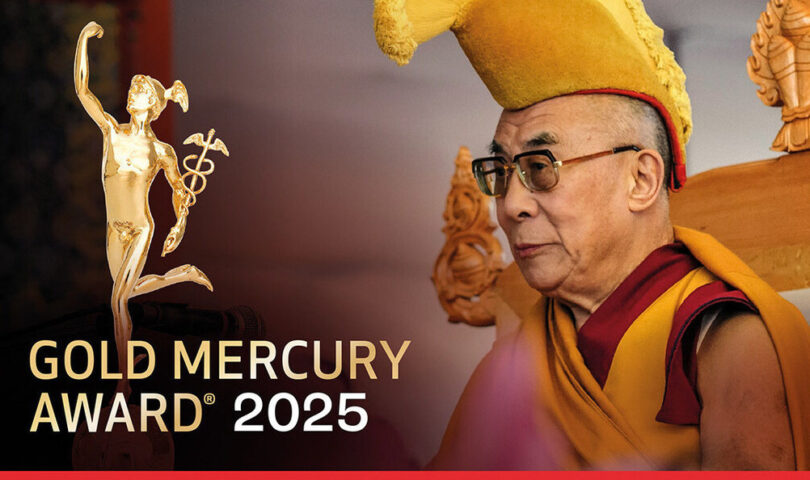 The Dalai Lama wins Gold Mercury Award 2025 For Peace and Sustainability