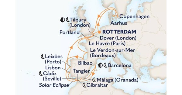 Holland America Line Unveils 2027 Solar Eclipse Cruises