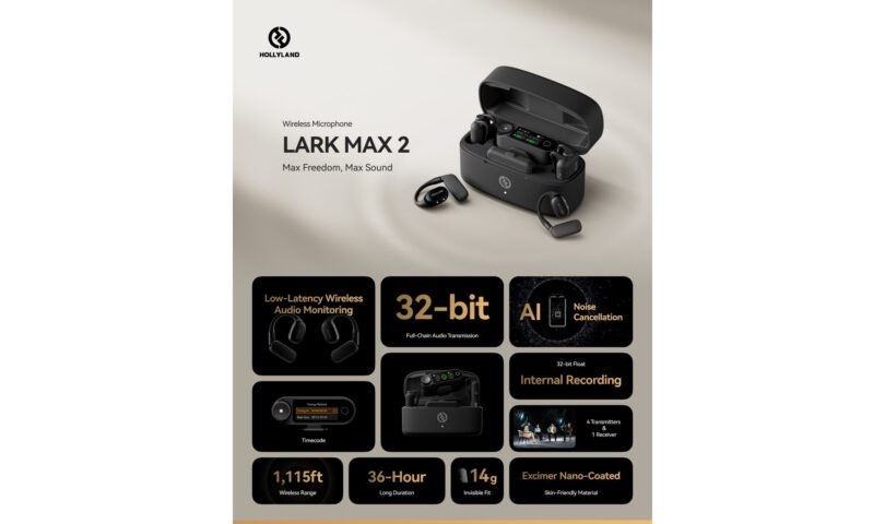 Hollyland lance le LARK MAX 2, un système révolutionnaire de microphone sans fil qui redéfinit les normes de l’enregistrement professionnel