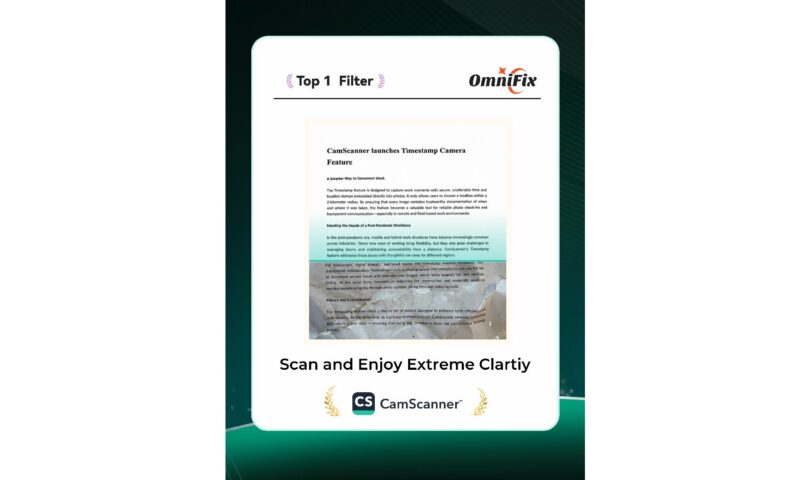 CamScanner Upgrades Charm Professional Filter out to “Omnifix” for One-Click on File Perfection