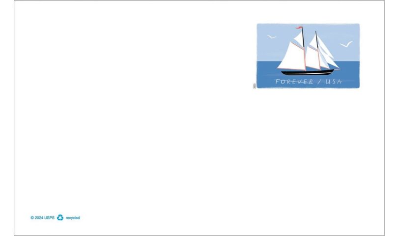 Schooner Stamped Card Sails Into Post Offices