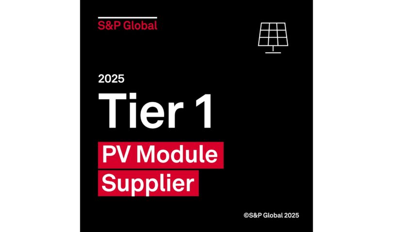 JA Solar Recognized as Tier 1 PV Module Supplier by S&P Global Commodity Insights
