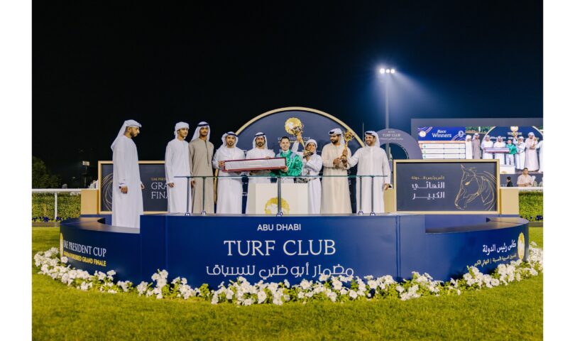 Under the patronage of His Highness Sheikh Mansour bin Zayed Al Nahyan, His Excellency Sheikh Khalifa bin Tahnoon bin Mohammed Al Nahyan attends the Grand Finale of the 33rd UAE President Cup for Arabian Purebred Horses at Abu Dhabi Turf Club USA – English USA – English