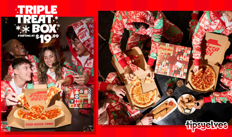Pizza Hut Doubles Down on Helping Fans Holiday Harder with New Limited-Edition Tipsy Elves Triple Treat Box Onesie